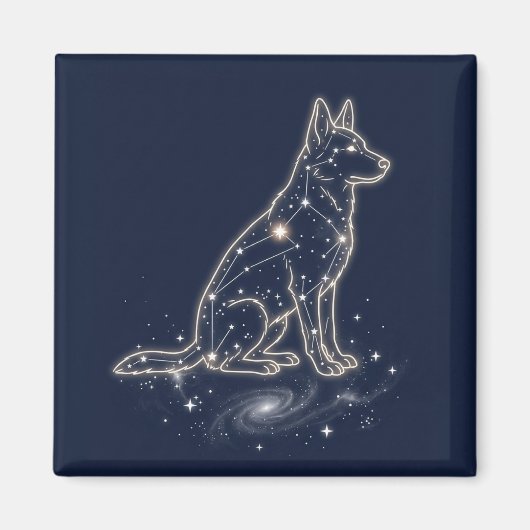 天体牧羊犬の星座の星空の夜 マグネット (正面)