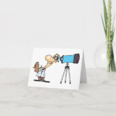 天体物理科学ユーモア望遠鏡を持つ科学者 サンキューカード (正面)