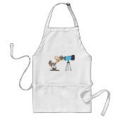 天体物理科学ユーモア望遠鏡を持つ科学者 スタンダードエプロン (正面)