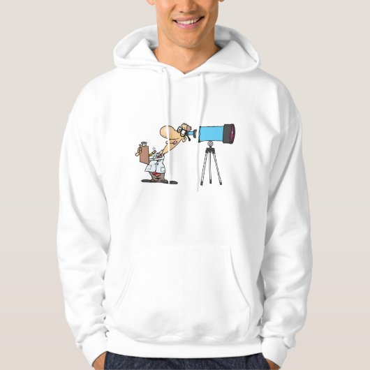 天体物理科学ユーモア望遠鏡を持つ科学者 パーカ (正面)