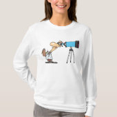 天体物理科学ユーモア望遠鏡を持つ科学者 Tシャツ (正面)