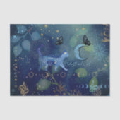 天体猫と月の神秘的なティッシュペーパー 薄葉紙 (正面)