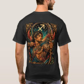 天体男性十二宮射手座デザイン Tシャツ (裏面)