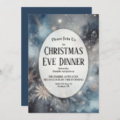 天体的な冬のミッドナイトスパークルクリスマスイブ 招待状 (正面/裏面)