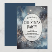 天体的な冬のミッドナイトスパークルクリスマスパーティー 招待状 (正面/裏面)