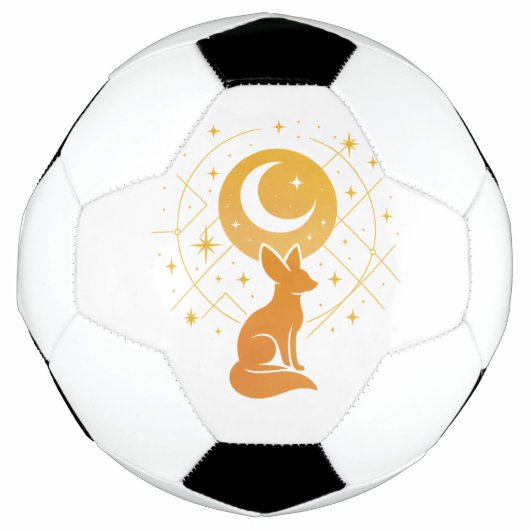天体砂漠の狐 - 月と星の宇宙 サッカーボール (正面)
