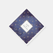 天体神秘の星と月の結婚式 スタンダードカクテルナプキン (角)