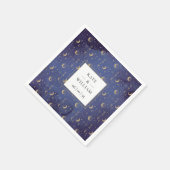 天体神秘ゴールド月と星の結婚式 スタンダードカクテルナプキン (角)