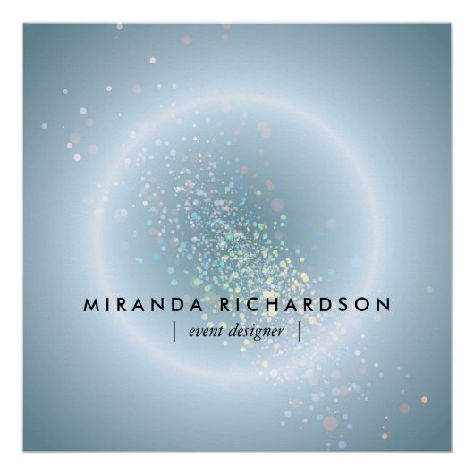 天体紙吹雪グローブルー ポスター (正面)