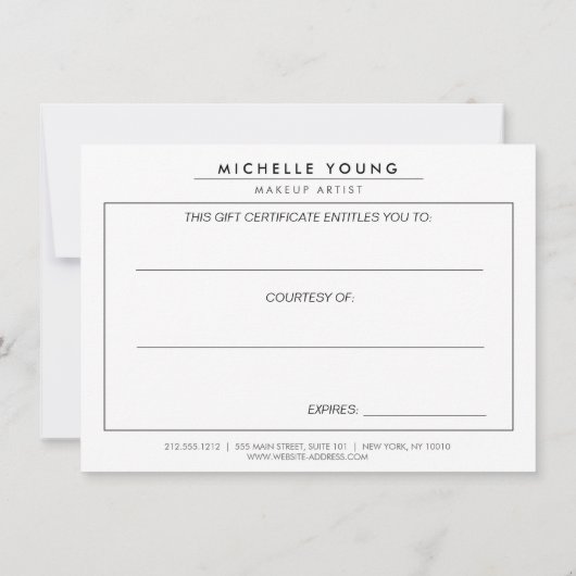 天体紙吹雪グロー金ゴールドギフト証明書 (裏面)