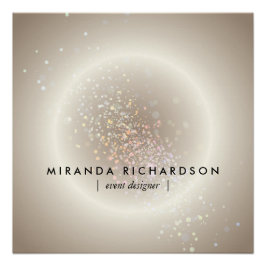 天体紙吹雪グロー金ゴールド ポスター