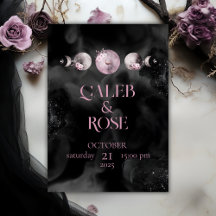 天体結婚式招待状テンプレート月相