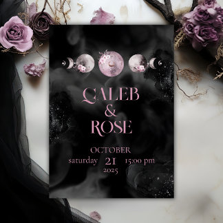 天体結婚式招待状テンプレート月相 招待状