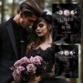 天体結婚式招待状テンプレート月相 招待状