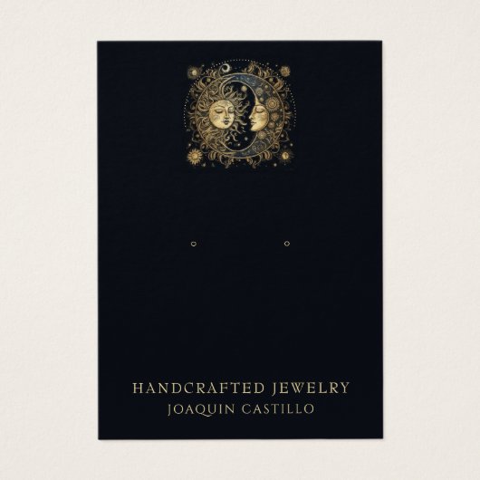 天体金ゴールドブラックサンムーンジュエリーディスプレイカード (正面)
