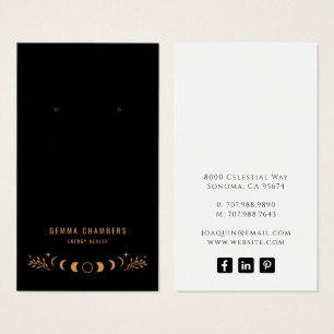 天体金ゴールドムーンブラックイヤリングジュエリーディスプレイ