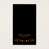 天体金ゴールドムーンブラックイヤリングジュエリーディスプレイ (正面)