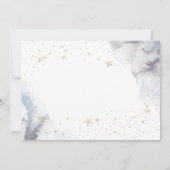 天体金ゴールド太陽、ブルームーン、星 セーブザデート (裏面)