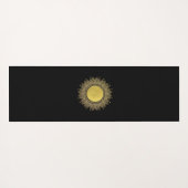 天体金ゴールド黒日月相パーソナライズされた ヨガマット (裏面(横))