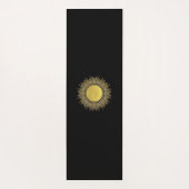 天体金ゴールド黒日月相パーソナライズされた ヨガマット (裏面)