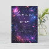 天体銀河系結婚式招待状 招待状 (スタンド正面)