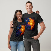 天体陰陽ステンドグラスアート Tシャツ (ユニセックス)