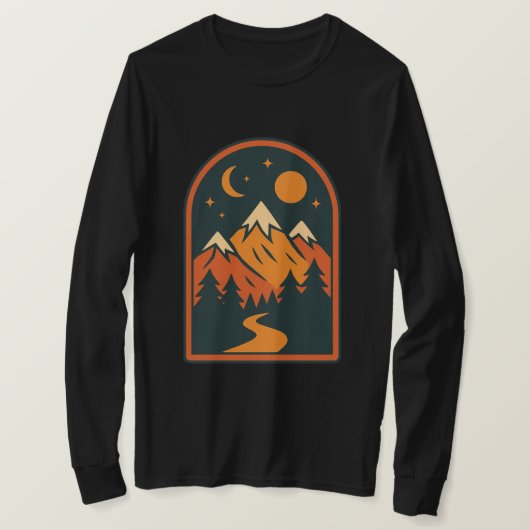 天体風景 メンズ 長袖Tシャツ Tシャツ (デザイン正面)
