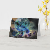 「天体」ガラス球（花） カード (黄色い花)