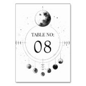 天体 ブラック ホワイト 月相 ウェディング テーブルナンバー (裏面)
