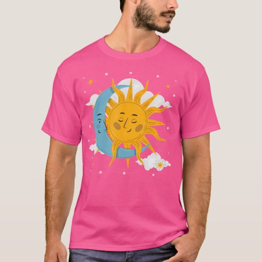 天体 太陽 月 占星術 宇宙 科学 アズ Tシャツ (正面)