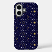 天体 星 月 太陽 ブルー ゴールド ホワイト トレンド Case-Mate iPhoneケース (裏面)