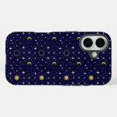 天体 星 月 太陽 ブルー ゴールド ホワイト トレンド Case-Mate iPhoneケース (裏面 (横))