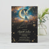 天体 月 青い妖精 星 結婚前パーティー 招待状 (スタンド正面)
