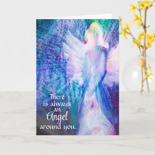 天使いつだって近くに エーテルブルー グリーティングカード (黄色い花)