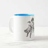 天使およびぶんぶんいう鳥のマグ ツートーンマグカップ (正面左)