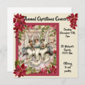 天使およびポインセチアのクリスマスコンサート 招待状 (正面/裏面)