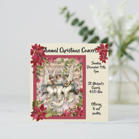 天使およびポインセチアのクリスマスコンサート 招待状 (スタンド正面)