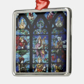 天使およびポートレートのreflecを持つマドンナそして子供 メタルオーナメント (左)