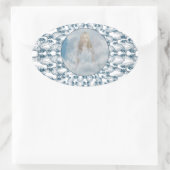 天使および天使の翼 楕円形シール (バッグ)