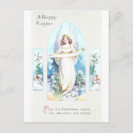 天使および天使教会窓のヴィンテージイースター シーズンポストカード