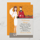 天使および悪魔のハロウィンの招待状(カリフォルニア) 招待状 (正面/裏面)