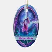 天使からの訪問か。 パーソナライズなドア・ハンガー セラミックオーナメント (右)