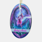 天使からの訪問か。 パーソナライズなドア・ハンガー セラミックオーナメント (左)