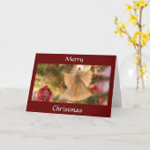 天使がつる君に聖降誕祭の祝辞を述べよ カード (黄色い花)