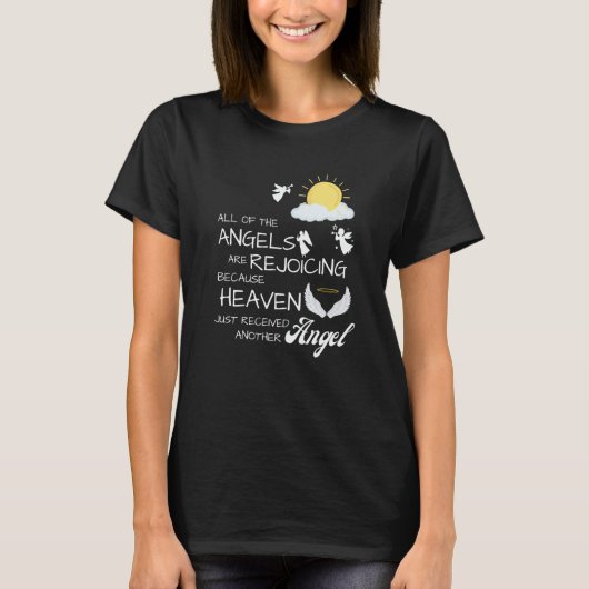天使がまたひとり天国へ シンパシー 慰霊 Tシャツ (正面)