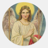 天使がクリスマスに現ビクトリアンれた ラウンドシール (正面)