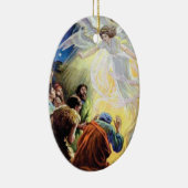 天使がクリスマスの飾りシェパードに現れる セラミックオーナメント (右)