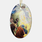 天使がクリスマスの飾りシェパードに現れる セラミックオーナメント (左)