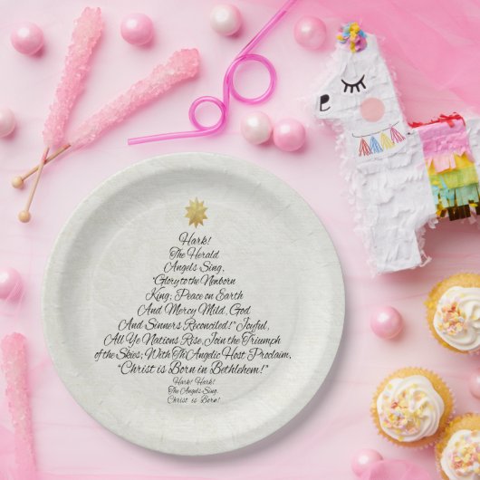 天使がクリスマスツリーを歌う布告者を傾聴して下さい ペーパープレート (パーティー)