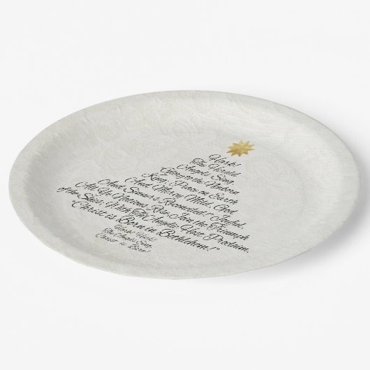 天使がクリスマスツリーを歌う布告者を傾聴して下さい ペーパープレート (アングル)